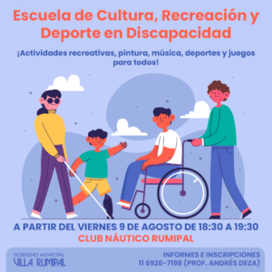 ¡Llega la Escuela de Cultura, Recreación y Deporte en Discapacidad!