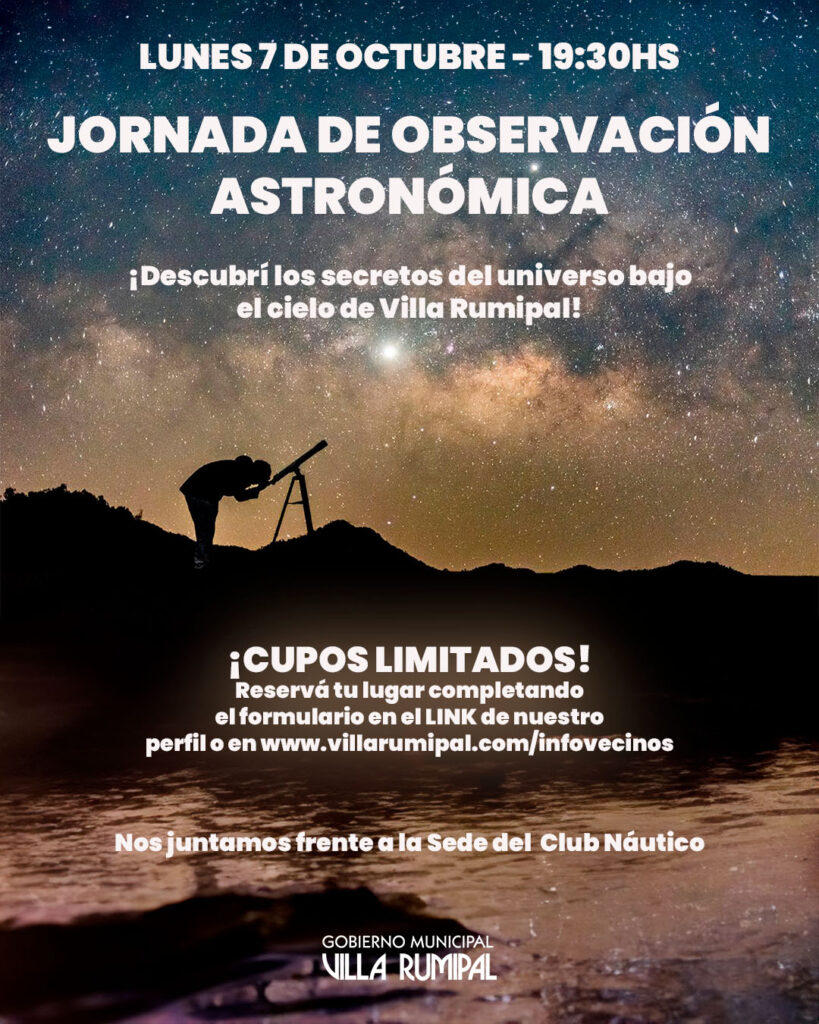 ¡Te invitamos a una Jornada de Observación Astronómica única en Villa Rumipal!